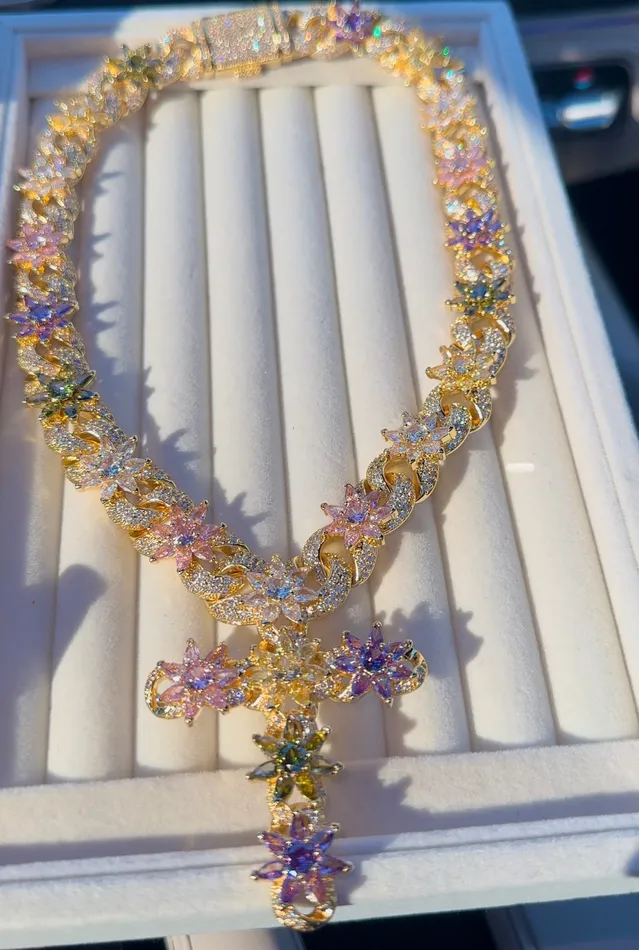 CharmBox Necklaces Infinity Flower Cross Necklace