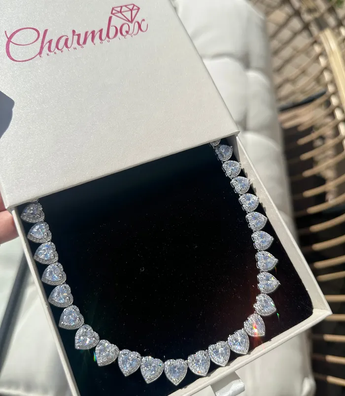 CharmBox Necklaces Royal Heart Tennis