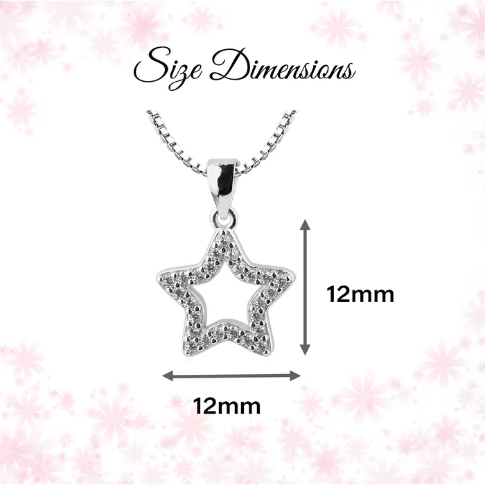 Cherished Moments Necklaces SALE Childrens Sterling Silver Hollow Star Necklace with CZs
