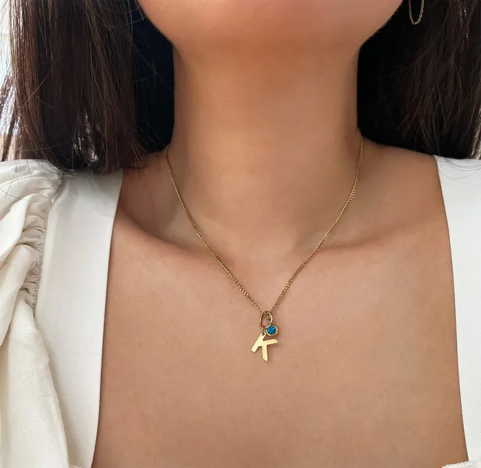 CLASSIC GOLD ALPHABET LETTER CHARM Mai Dsire Charm Necklaces