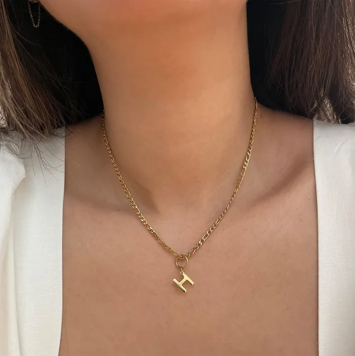 CLASSIC GOLD ALPHABET LETTER CHARM Mai Dsire Charm Necklaces