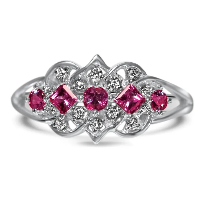 Crown Princess 18K White Gold Natural Alexandrite Ring Safiya Jewels Rings