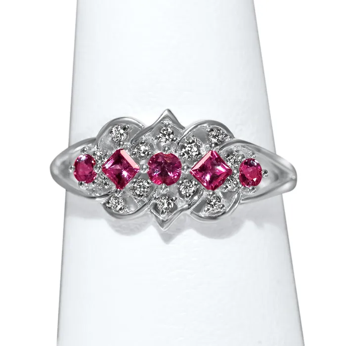 Crown Princess 18K White Gold Natural Alexandrite Ring Safiya Jewels Rings