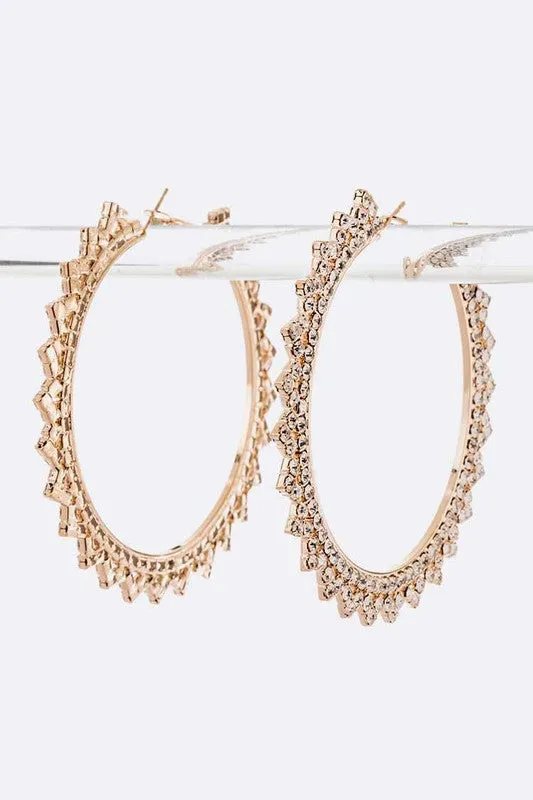 Crystal Fashion Hoop Earrings LA Jewelry Plaza Earrings
