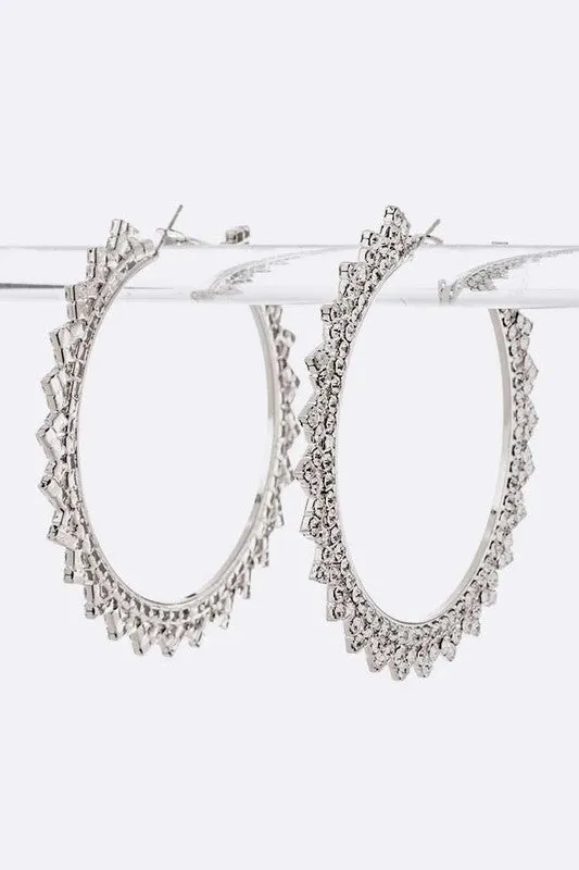 Crystal Fashion Hoop Earrings LA Jewelry Plaza Earrings Crystal Fashion Hoop Earrings LA Jewelry Plaza Earrings