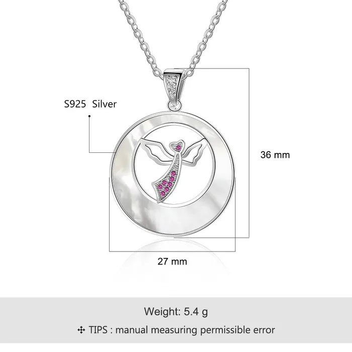 customjewelryan Necklaces Romantic 925 Silver Sterling Necklace with Pearl Angel Pendant for Women New Arrival 2018 Jewelry Gift