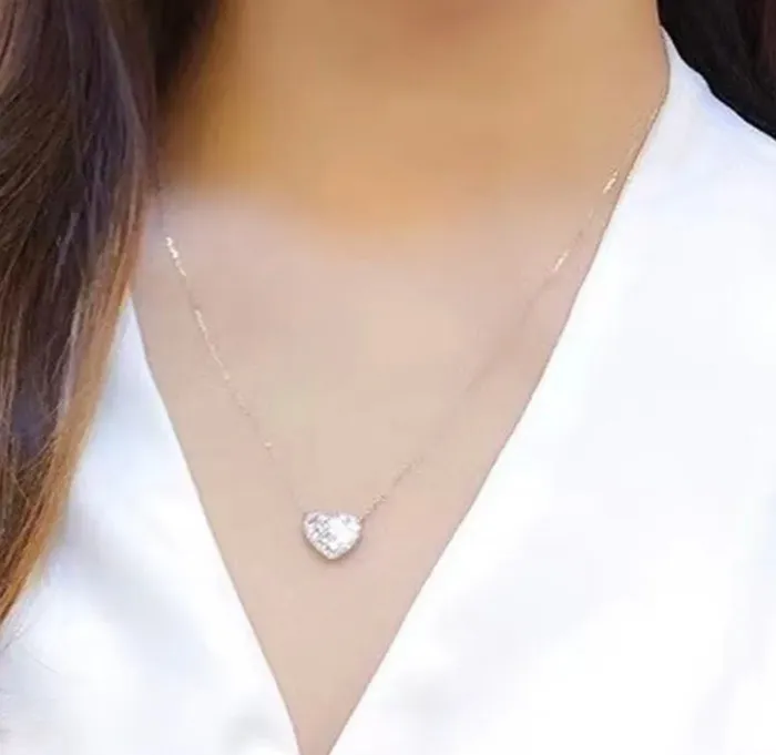 Diamond Heart Necklace Womens Diamond Necklace Heart Necklace with Diamonds Heart Pendant Heart Necklace Silver Heart Pendants Minx London Necklaces