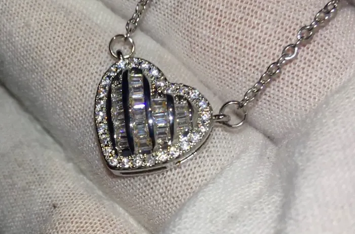Diamond Heart Necklace Womens Diamond Necklace Heart Necklace with Diamonds Heart Pendant Heart Necklace Silver Heart Pendants Minx London Necklaces