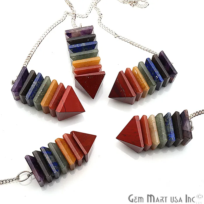 DIY 7 Chakra Pendant Healing Crystal Silver Chain 42x15mm Chakra Pendant Terminated Pendant GemmartUSA Necklaces DIY 7 Chakra Pendant Healing Crystal Silver Chain 42x15mm Chakra Pendant Terminated Pendant GemmartUSA Necklaces
