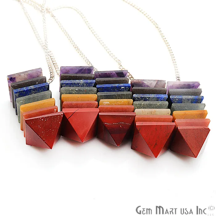 DIY 7 Chakra Pendant Healing Crystal Silver Chain 42x15mm Chakra Pendant Terminated Pendant GemmartUSA Necklaces DIY 7 Chakra Pendant Healing Crystal Silver Chain 42x15mm Chakra Pendant Terminated Pendant GemmartUSA Necklaces