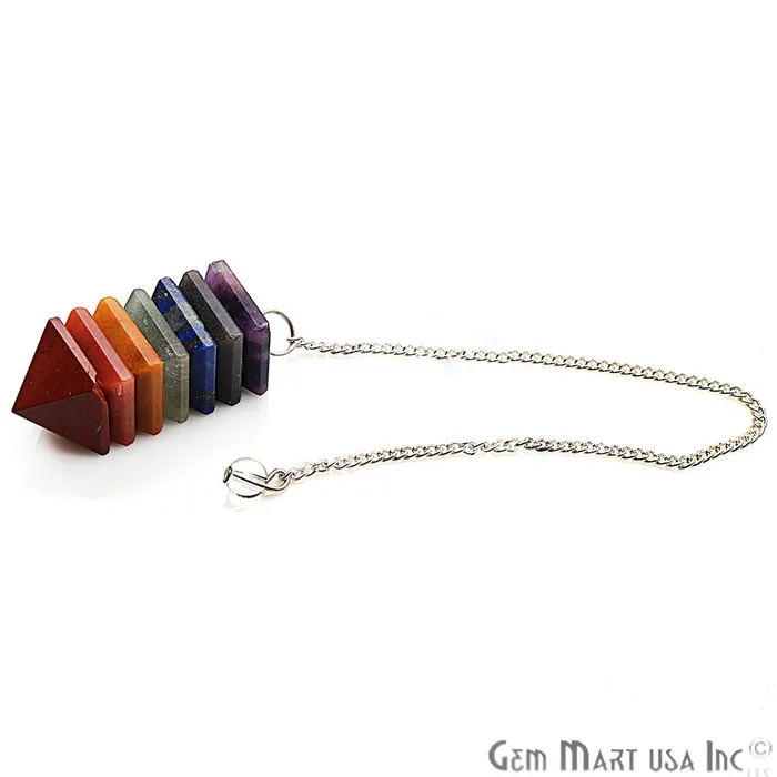 DIY 7 Chakra Pendant Healing Crystal Silver Chain 42x15mm Chakra Pendant Terminated Pendant GemmartUSA Necklaces DIY 7 Chakra Pendant Healing Crystal Silver Chain 42x15mm Chakra Pendant Terminated Pendant GemmartUSA Necklaces
