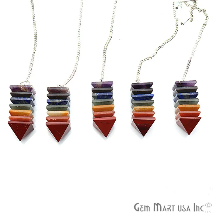 DIY 7 Chakra Pendant Healing Crystal Silver Chain 42x15mm Chakra Pendant Terminated Pendant GemmartUSA Necklaces DIY 7 Chakra Pendant Healing Crystal Silver Chain 42x15mm Chakra Pendant Terminated Pendant GemmartUSA Necklaces