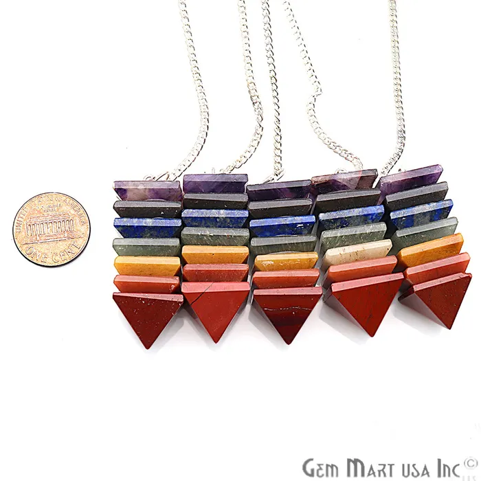 DIY 7 Chakra Pendant Healing Crystal Silver Chain 42x15mm Chakra Pendant Terminated Pendant GemmartUSA Necklaces DIY 7 Chakra Pendant Healing Crystal Silver Chain 42x15mm Chakra Pendant Terminated Pendant GemmartUSA Necklaces