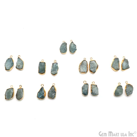 DIY Aquamarine Organic 24x10mm Gold Electroplated Finding Earing Connector GemmartUSA PreStyled Sets DIY Aquamarine Organic 24x10mm Gold Electroplated Finding Earing Connector GemmartUSA PreStyled Sets