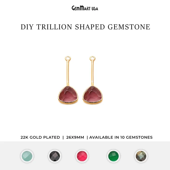DIY Gemstone 26x9mm Trillion Long Dangle Drop Chandelier Earrings Connector 1 Pair GemMartUSA Earrings DIY Gemstone 26x9mm Trillion Long Dangle Drop Chandelier Earrings Connector 1 Pair GemMartUSA Earrings