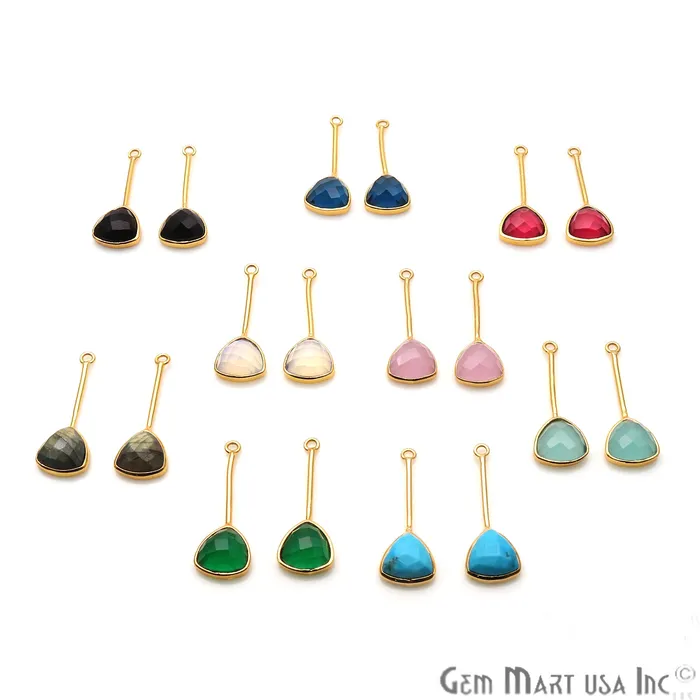 DIY Gemstone 26x9mm Trillion Long Dangle Drop Chandelier Earrings Connector 1 Pair GemMartUSA Earrings