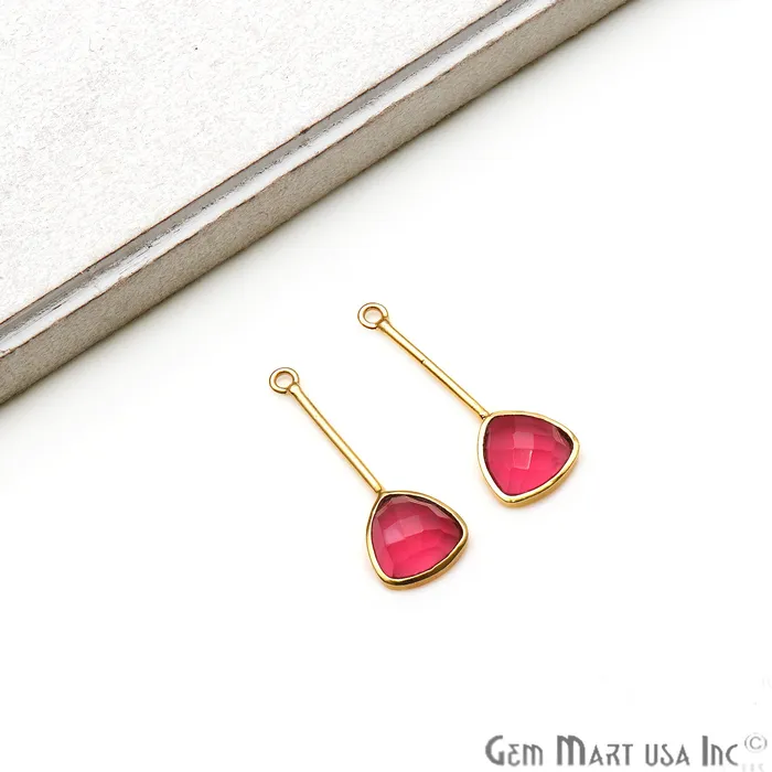 DIY Gemstone 26x9mm Trillion Long Dangle Drop Chandelier Earrings Connector 1 Pair GemMartUSA Earrings