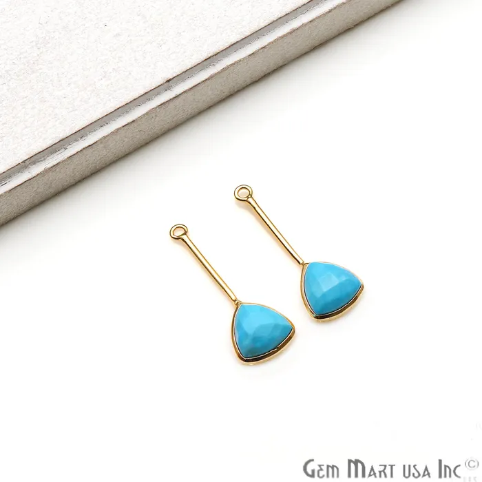 DIY Gemstone 26x9mm Trillion Long Dangle Drop Chandelier Earrings Connector 1 Pair GemMartUSA Earrings