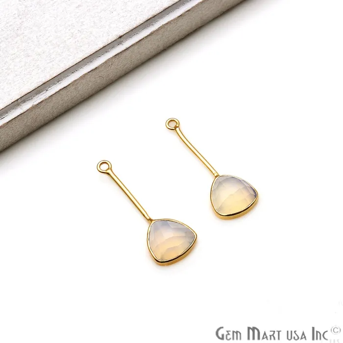 DIY Gemstone 26x9mm Trillion Long Dangle Drop Chandelier Earrings Connector 1 Pair GemMartUSA Earrings