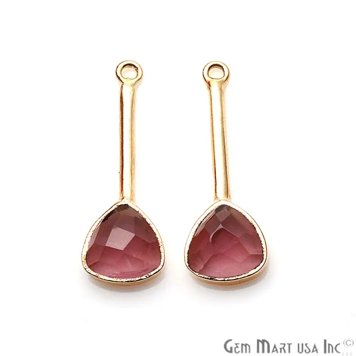 DIY Gemstone 26x9mm Trillion Long Dangle Drop Chandelier Earrings Connector 1 Pair GemMartUSA Earrings