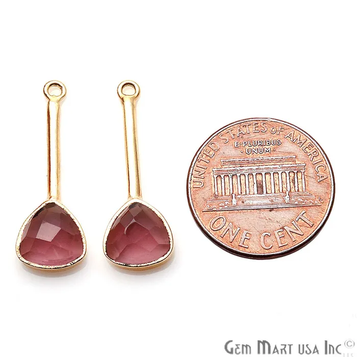 DIY Gemstone 26x9mm Trillion Long Dangle Drop Chandelier Earrings Connector 1 Pair GemMartUSA Earrings