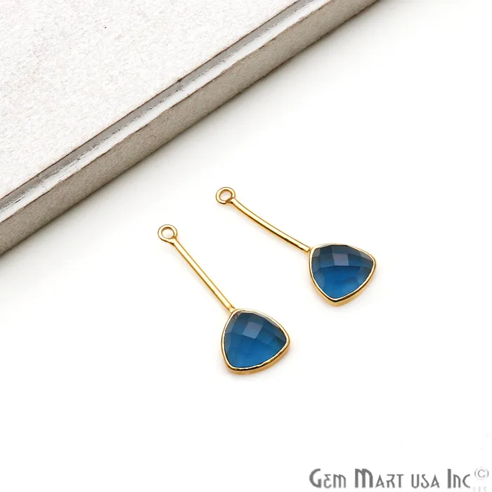 DIY Gemstone 26x9mm Trillion Long Dangle Drop Chandelier Earrings Connector 1 Pair GemMartUSA Earrings