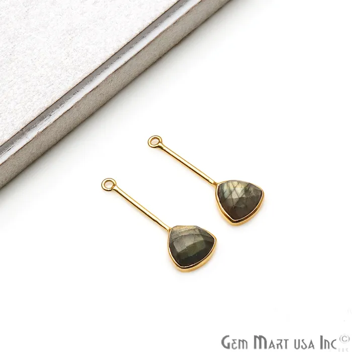 DIY Gemstone 26x9mm Trillion Long Dangle Drop Chandelier Earrings Connector 1 Pair GemMartUSA Earrings