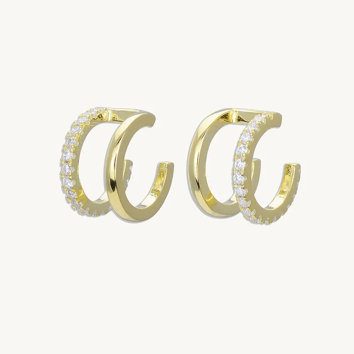 Double Sapphire Cuff Earrings Camile Stone Earrings