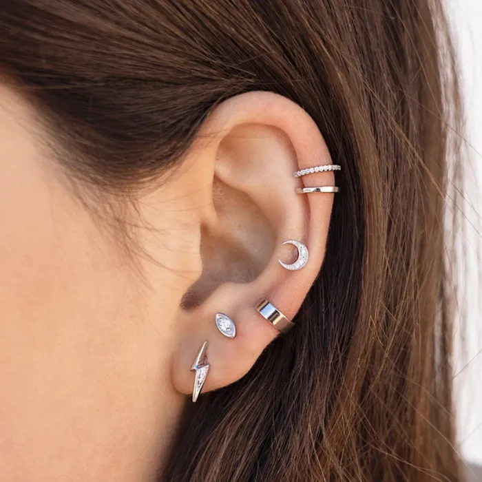 Double Sapphire Cuff Earrings Camile Stone Earrings Double Sapphire Cuff Earrings Camile Stone Earrings