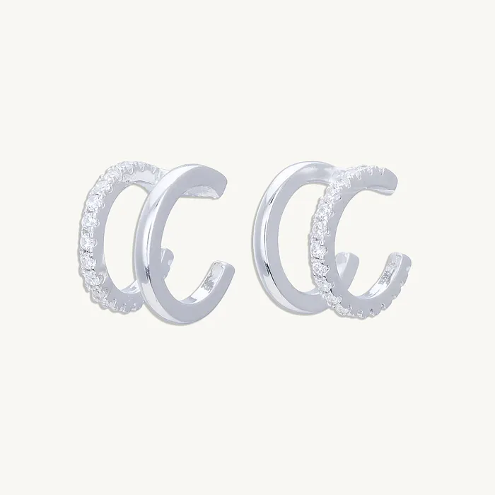 Double Sapphire Cuff Earrings Camile Stone Earrings Double Sapphire Cuff Earrings Camile Stone Earrings