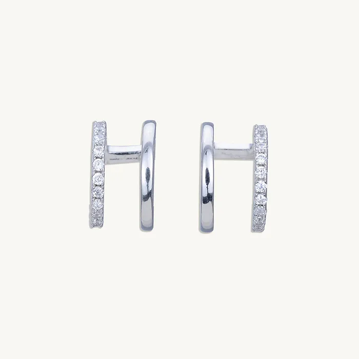 Double Sapphire Cuff Earrings Camile Stone Earrings Double Sapphire Cuff Earrings Camile Stone Earrings