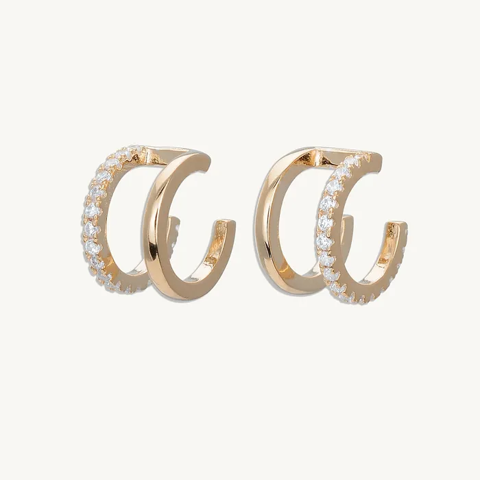 Double Sapphire Cuff Earrings Camile Stone Earrings Double Sapphire Cuff Earrings Camile Stone Earrings