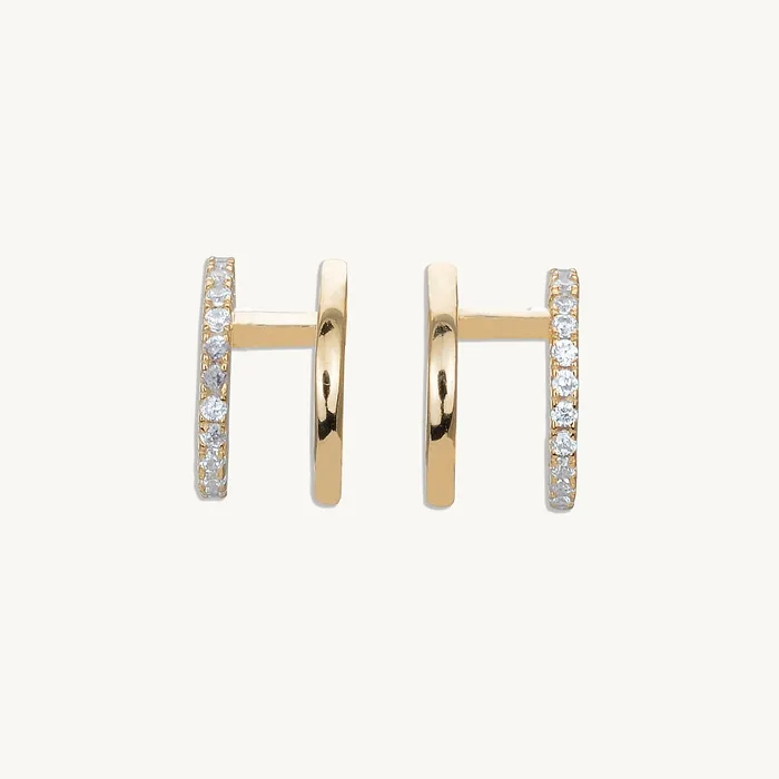 Double Sapphire Cuff Earrings Camile Stone Earrings Double Sapphire Cuff Earrings Camile Stone Earrings