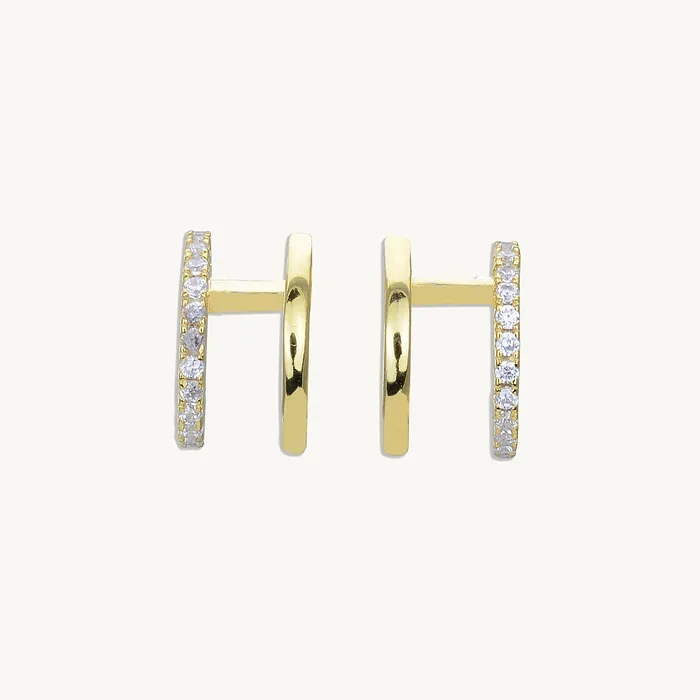 Double Sapphire Cuff Earrings Camile Stone Earrings Double Sapphire Cuff Earrings Camile Stone Earrings