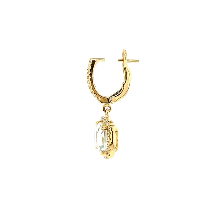 Doves Yellow Gold Green Amethyst Diamond Earrings I6667 Earrings