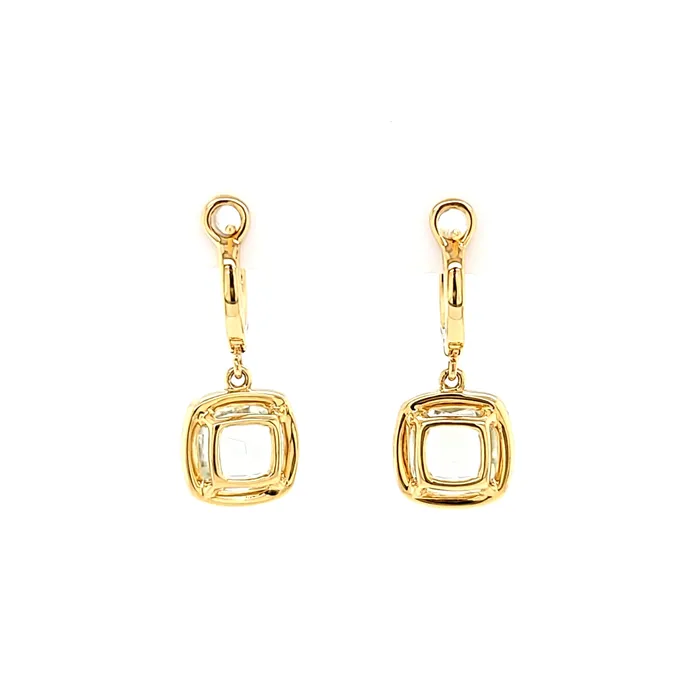 Doves Yellow Gold Green Amethyst Diamond Earrings I6667 Earrings