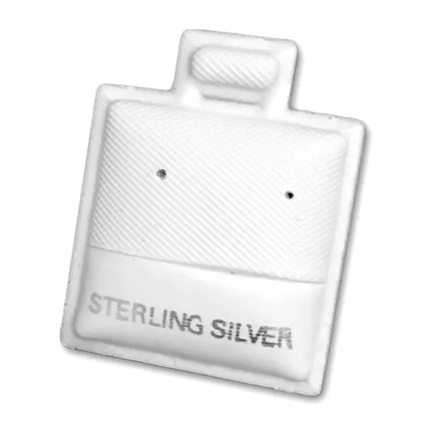 Earrings 1 12 x 1 34 White Sterling Silver Earring Puff Card JPIDisplay