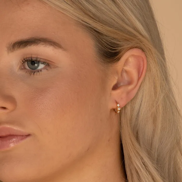Earrings Camile Stone Pearl Sapphire Huggie Earrings Earrings Camile Stone Pearl Sapphire Huggie Earrings