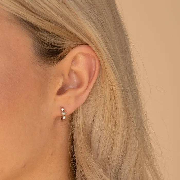 Earrings Camile Stone Pearl Sapphire Huggie Earrings Earrings Camile Stone Pearl Sapphire Huggie Earrings