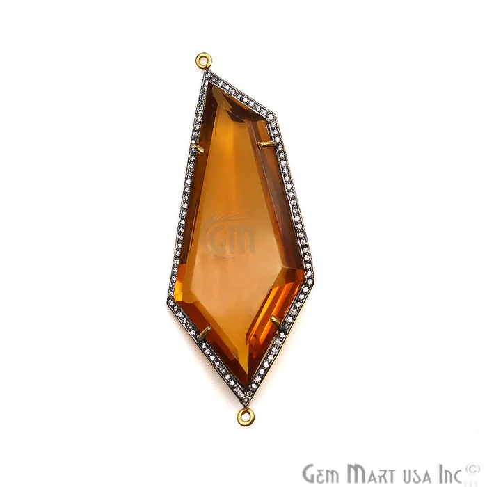 Earrings GemmartUSA Cubic Zircon Pave 65x27mm Gold Plated Double Bail Connector Pick Your Gemstone Earrings GemmartUSA Cubic Zircon Pave 65x27mm Gold Plated Double Bail Connector Pick Your Gemstone