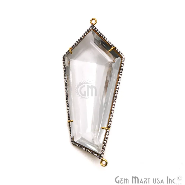 Earrings GemmartUSA Cubic Zircon Pave 65x27mm Gold Plated Double Bail Connector Pick Your Gemstone Earrings GemmartUSA Cubic Zircon Pave 65x27mm Gold Plated Double Bail Connector Pick Your Gemstone