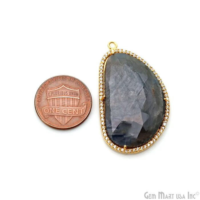 Earrings GemmartUSA DIY Sapphire with Pave Cubic Zirconia 40x23mm Gold Vermeil Chandelier Earrings Connector 1 Pair Earrings GemmartUSA DIY Sapphire with Pave Cubic Zirconia 40x23mm Gold Vermeil Chandelier Earrings Connector 1 Pair