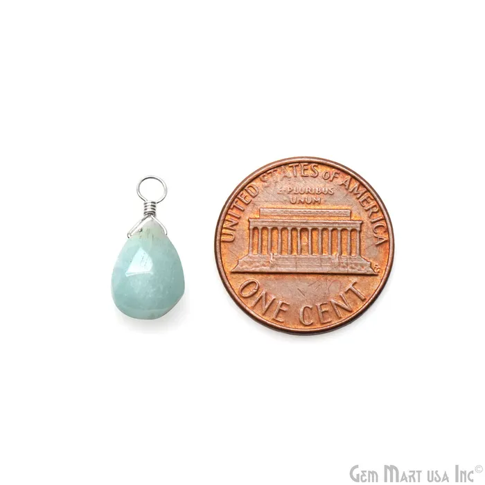 Earrings GemMartUSA Pear 6x9mm Silver Plated Wire Wrapped Single Bail Gemstone Drop Connector Earrings GemMartUSA Pear 6x9mm Silver Plated Wire Wrapped Single Bail Gemstone Drop Connector