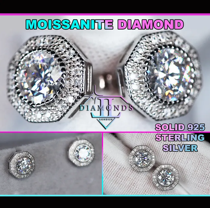 Earrings Lab Diamonds London Big Moissanite Diamond Ear Studs Octagon Moissanite Diamond Ear Studs Earrings Lab Diamonds London Big Moissanite Diamond Ear Studs Octagon Moissanite Diamond Ear Studs