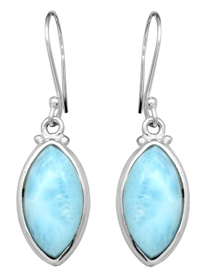 Earrings Natural Larimar 925 Solid Sterling Silver Earrings Silver Jewelry YoTreasure Earrings Natural Larimar 925 Solid Sterling Silver Earrings Silver Jewelry YoTreasure