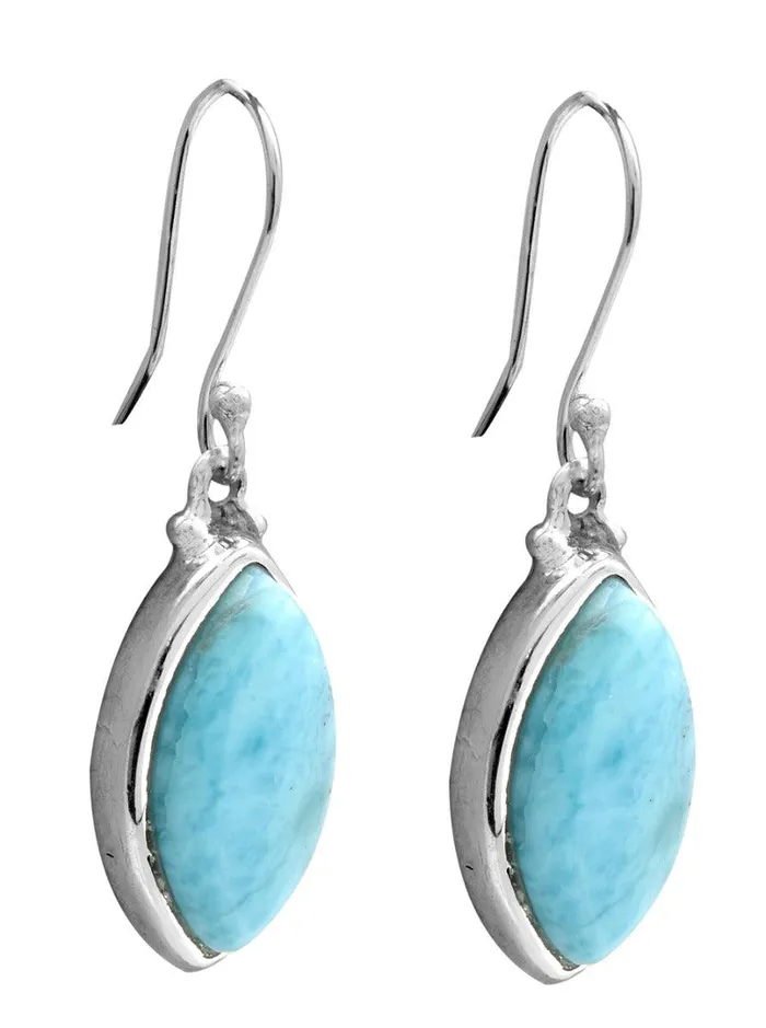 Earrings Natural Larimar 925 Solid Sterling Silver Earrings Silver Jewelry YoTreasure Earrings Natural Larimar 925 Solid Sterling Silver Earrings Silver Jewelry YoTreasure