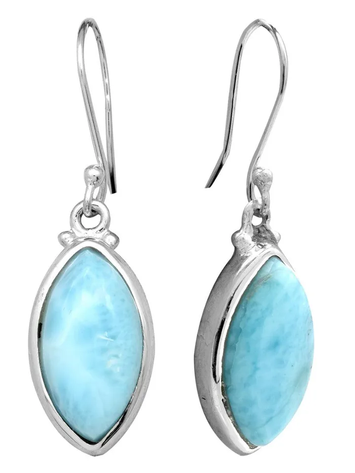 Earrings Natural Larimar 925 Solid Sterling Silver Earrings Silver Jewelry YoTreasure Earrings Natural Larimar 925 Solid Sterling Silver Earrings Silver Jewelry YoTreasure
