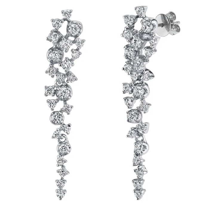 Earrings TVON 14K 084cttw VS White Diamond Waterfall Drop Earrings