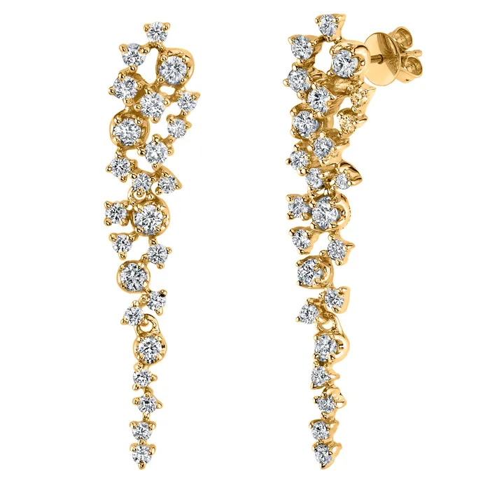 Earrings TVON 14K 084cttw VS White Diamond Waterfall Drop Earrings