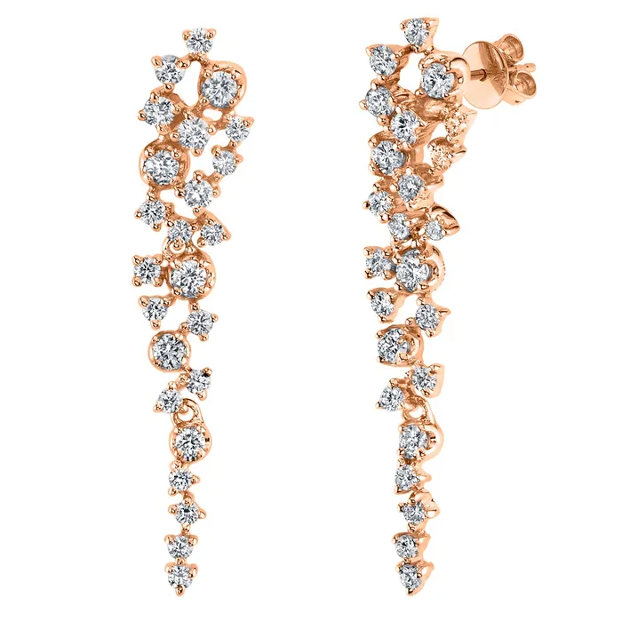 Earrings TVON 14K 084cttw VS White Diamond Waterfall Drop Earrings